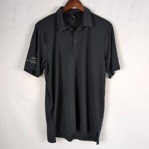 Oakley Men's Black Polo Short Sleeve Two Button Collar Breathable Golf, Medium